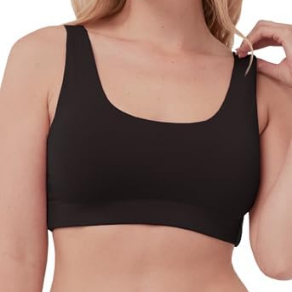 Pact Women's Double Scoop Bra XL Black Organic Cotton